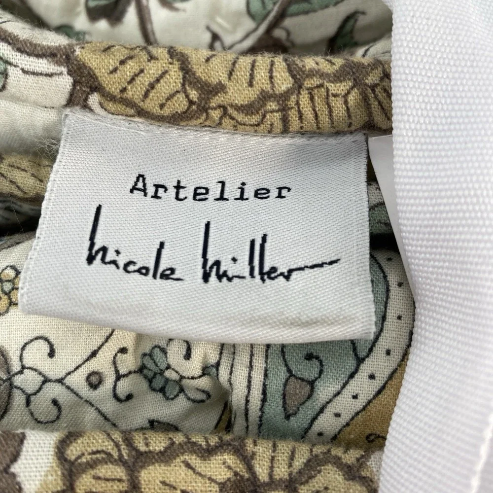 Nicole Miller Artelier Quilt FULL/QUEEN Floral Traditional Block Cotton Boho